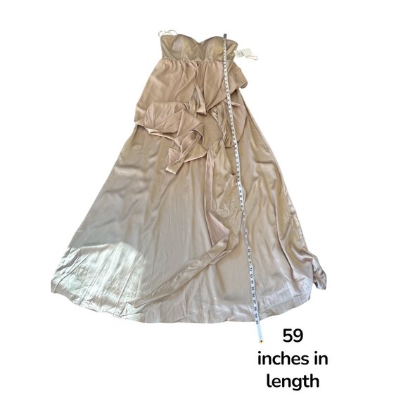 Revelry Devan Convertible Satin Maxi Dress – Gold Champagne – Size 10 Tall – Bri - Picture 13 of 13